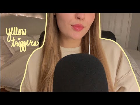 ASMR | yellow triggers 💛🌻🌼🍋 (tapping, scratching, random triggers & more)