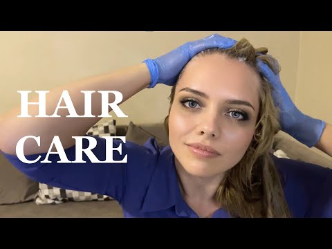 ASMR Brushing My Hair In Medical Gloves. Wet Brushing. Long Natural Hair(ASMR No Talking)