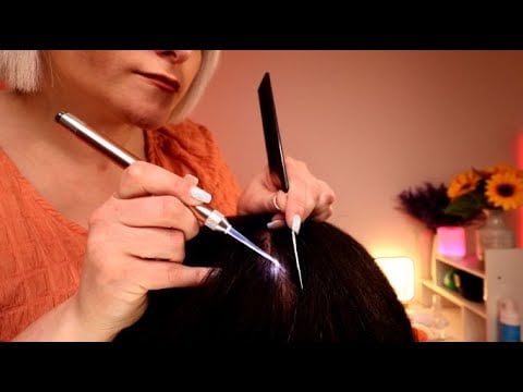 A Relaxing ASMR Hair/Scalp Check & Scalp Treatment