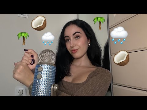 ASMR IN ENGLISH // COCONUT RAIN TRIGGER🥥🌧️🌴🥥🌧️🌴 BY @AngelicLofiASMR  #asmr