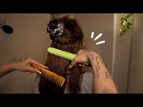 ASMR - coiffure toute douce sur ma maman (massage crânien, brushing)
