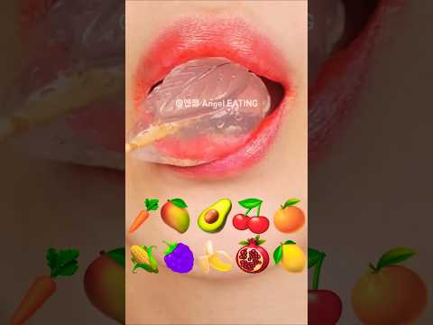 @AngelEATING777 asmr CLEAR FRUITS JELLY EMOJI FOOD  투명 이모지 과일 젤리 먹방 eating sounds