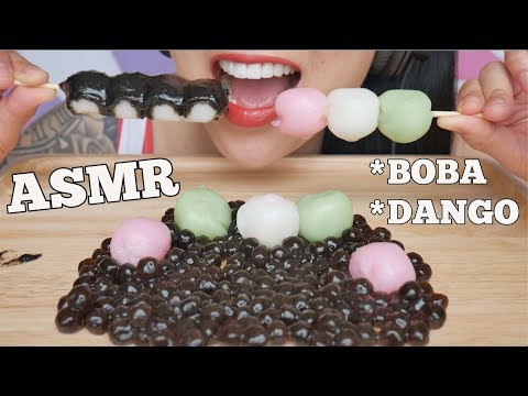 ASMR SOFT CHEWY SQUISHY (EATING SOUNDS) NO TALKING | *TAPIOCA PEALS / BOBA BALLS + DANGO | SAS-ASMR