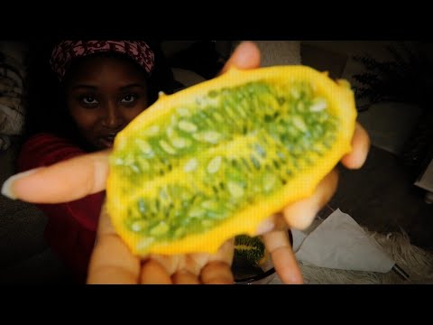 [ASMR] Juicy Exotic fruit Eating 🍴💦😬 Kiwano & Pepino Melon 🍈