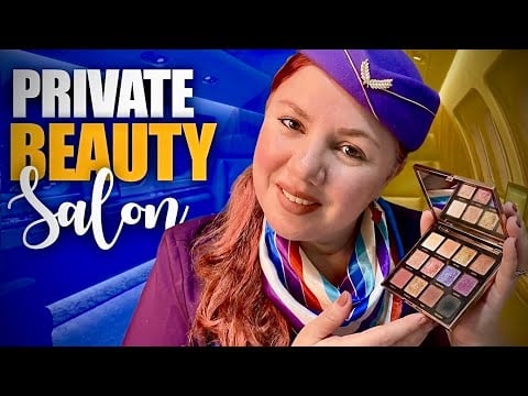 ASMR Full Beauty Salon in a Private Jet: Makeup, Spa & Facial Roleplay