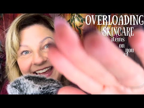 ASMR | Overloading Skincare Items on You | Ft. Pampering, Personal Attention, Gloves, Hand Movements