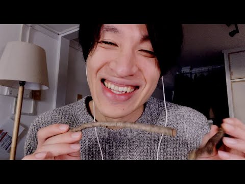 【asmr 日本語 台湾人】葉っぱ/木材とのトリガー🪵🍁 眠気を誘う