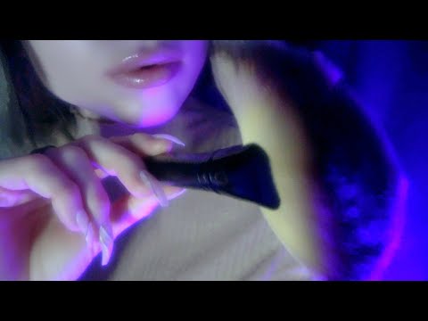 ASMR 3 H of Inaudible Whispering & Ear Brushing for Sleep (No Talking, Face Brushing)