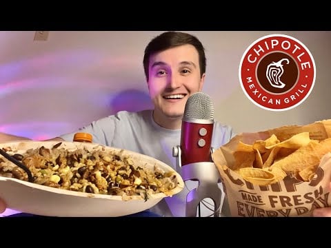 ASMR | HUGE Chipotle Burrito Bowl and Chips Mukbang (eating sounds)