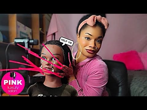 ASMR ~ GHETTO Hairstylist With EXTREMELY Long Nails Does Your Hair