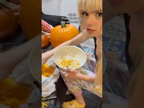 ASMR pumpkin seeds (cred to @/willowsandwisteria on TT) #asmr