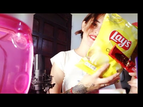 comiendo chocolate con papas 🍫🍟ASMR español ❤️ crujiente//