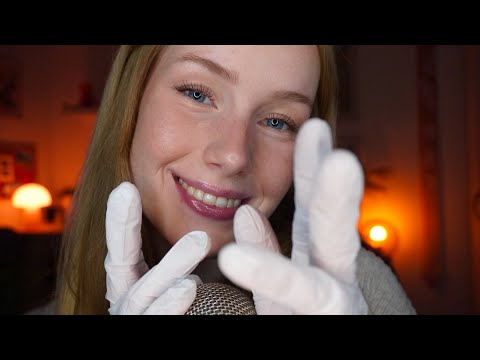 ASMR soft whispers with glove sounds & hand movements