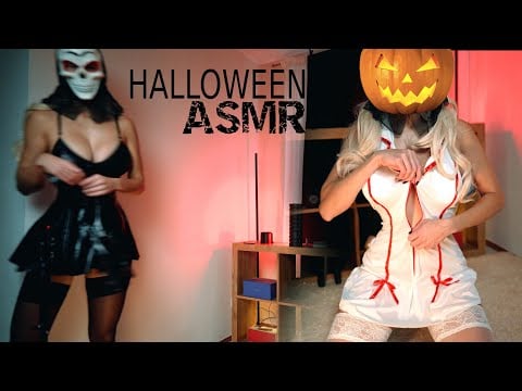 Halloween ASMR: Scratching Sounds — Black Leather Dress & Scary Doctor