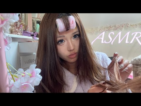 ASMR 💆🏻‍♀️🪮 bestfriend plays with your hair at sleepover roleplay | personal attention | haircut