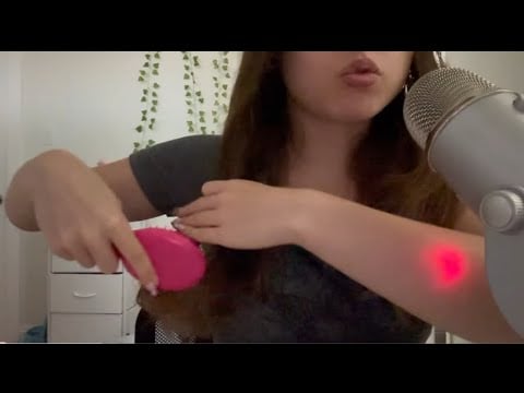 ASMR | playing with hair, mic blowing, nail tapping, rambling | custom for fernando