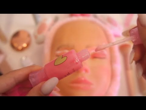 ASMR 💗 Makeup on Mannequin Head (Layered Sounds)