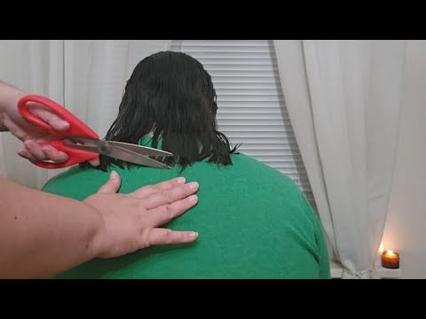 ☘️ ASMR Unintentional Hair Cut w/ Lint Roller + Wet Hair Brushing ☘️