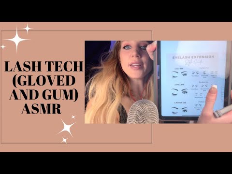 GUM CHEWING//GLOVED LASH TECH ASMR ✨