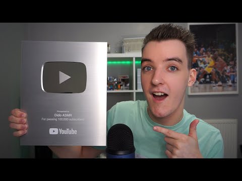 [ASMR] 100K Play Button Unboxing!