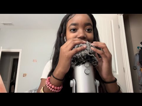 ASMR brand new fluffy mic + whisper ramble