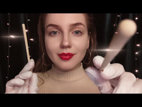 АСМР Массаж Лица Деревянными Палочками • ASMR Face Massage with Wooden Sticks