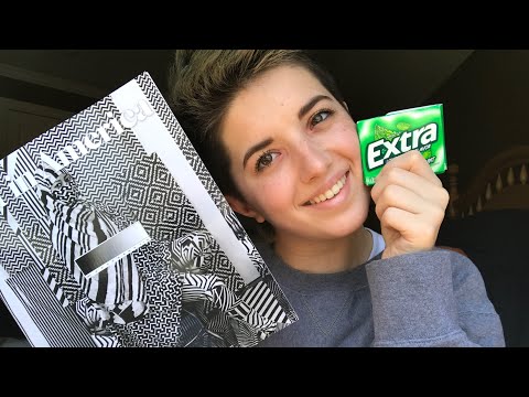 ASMR Gum Chewing & Magazine Flipping (Whispered)