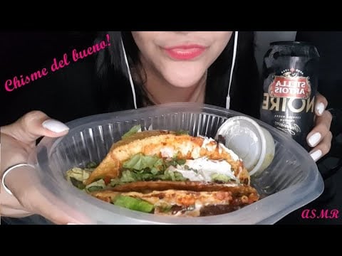 ASMR Comiendo TACOS y tomando CERVEZA 🍺| ASMR Story Time | ASMR probando Tacos | ASMR en Español
