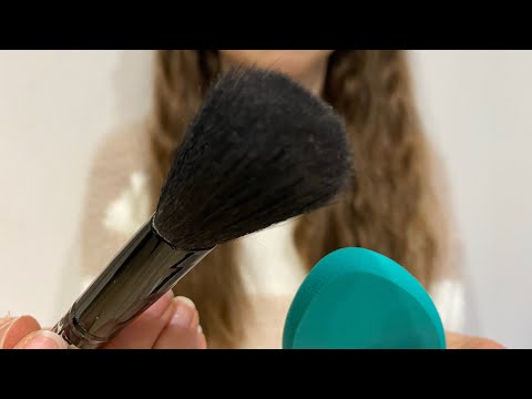 ASMR Doing your hair + Makeup | actual camera touching | hair brushing + straightening | lo-fi