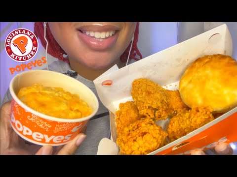 ASMR | Eating Popeyes Ghost Pepper Chicken Wing 🍗