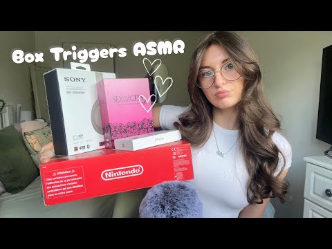 ASMR Box triggers🧃 (natural nail tapping, scratching, tracing, rubbing, finger tip tapping)