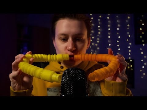 ASMR Fast Mouth Sounds with Plastic Tubes // Inaudible Whispering