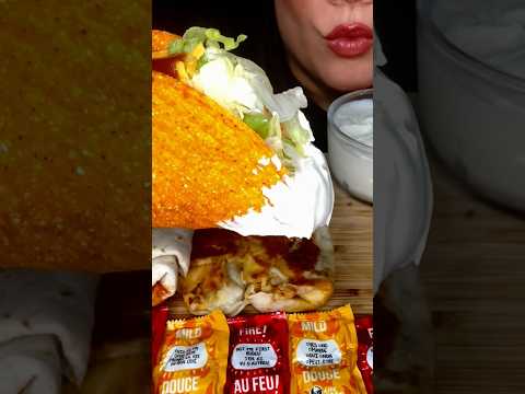 CRUNCHY CHEESY TACOS #asmr #foodasmr #tacobell