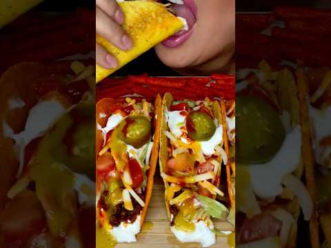CRUNCHY NACHO CHEESE HOMEMADE TACOS #asmr #shorts