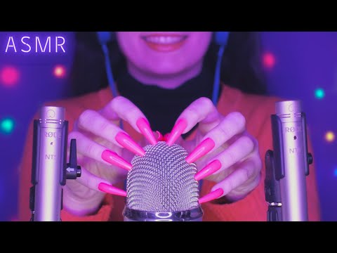 ASMR Sleep Inducing Scratching , Tapping & Massage with DIFFERENT Mics , Items & Nails 💜 No Talking