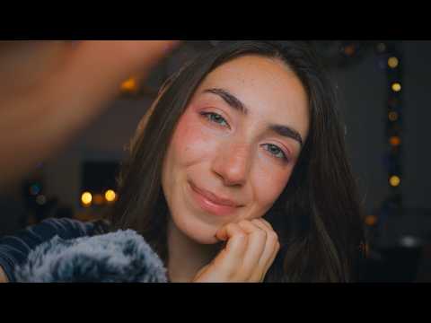 Positive Affirmations Eng & Ita | Face Touching  (Rainy Sound) ASMR