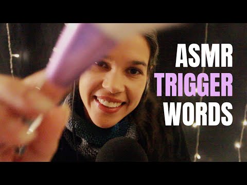 ASMR Tingly Trigger Words & Face Brushing | Whispered Repeated Words [Your Requests]