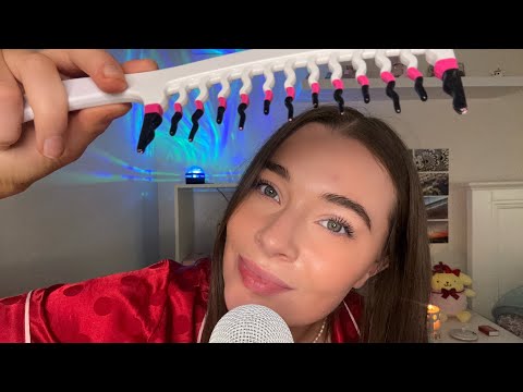 ASMR combing you with 3 different combs 🪄