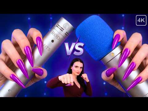 ASMR UNREAL Mic Scratching Battle ⚔️ 🔥 ULTRA LONG NAILS 🔥 INSTANT Sleep - No Talking 4K