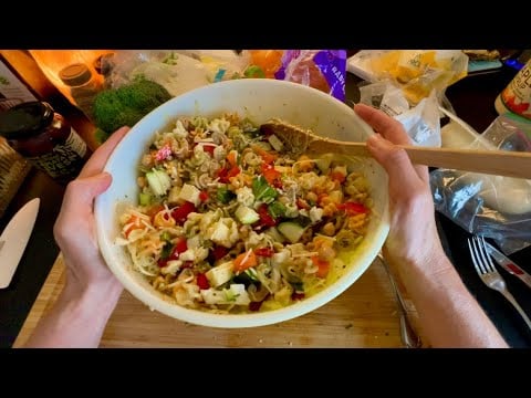 Cool Summer Pasta Salad Recipe ~ No Frills ASMR Cooking with Linda