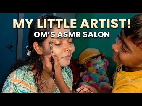 Cute Makeup & Hairstyle by 7-Year-Old Om 💄✨ | Gentle Family ASMR