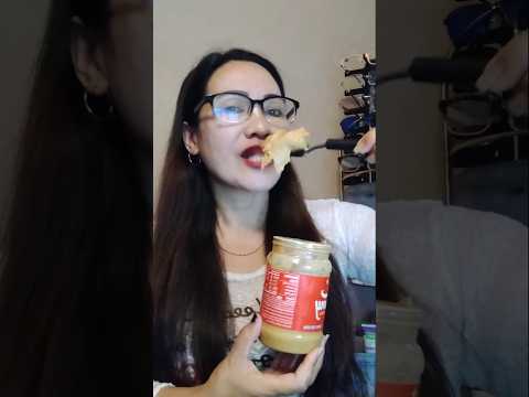 EATING PEANUT BUTTER # #everyone #mukbang #shortsfeed #eatingchallenge #crazy #bigmouth