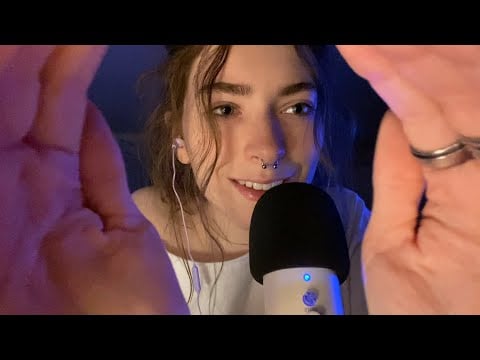 asmr—positive affirmations and face touching (with some rain sounds)🌧️