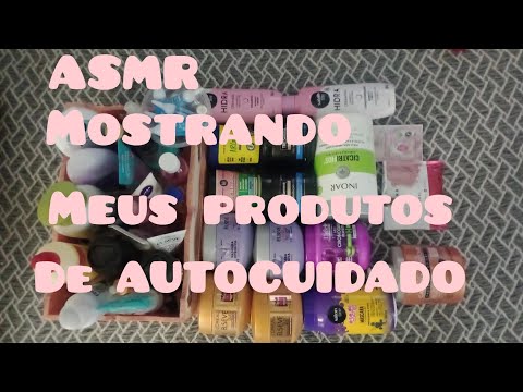 ASMR // MOSTRANDO MEUS PRODUTOS DE AUTOCUIDADO!!! (Cabelo e pele )