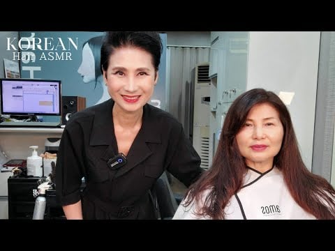 미용실 ASMR #뿌리염색 #멋내기새치커버 흰머리도 먹으면서 밝게~#Root-dye #Cool gray hair cover, while eating bright hair~