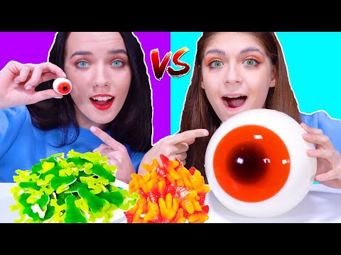 ASMR REAL FOOD VS GUMMY FOOD CHALLENGE By LiliBu