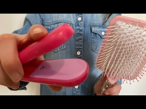 ASMR hair play | brushing, blow drying and straightening your hair