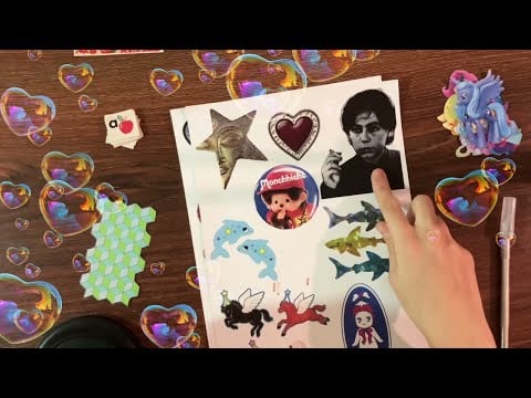💕 asmr recortando stickers y describiendo imágenes   