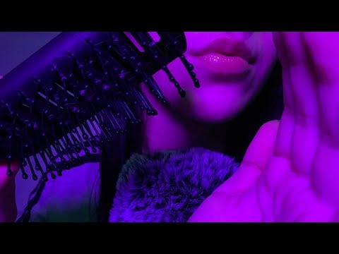 [ASMR - Whisper] Hair brushing + rambling + mouth sounds 🧖‍♀️ 👄