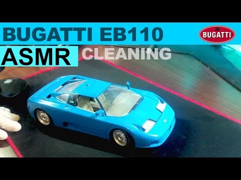 ASMR Bugatti EB110 cleaning and detailing | soft spoken paint brush and latex gloves